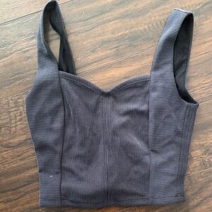 Lululemon Black Ribbed Crop Top